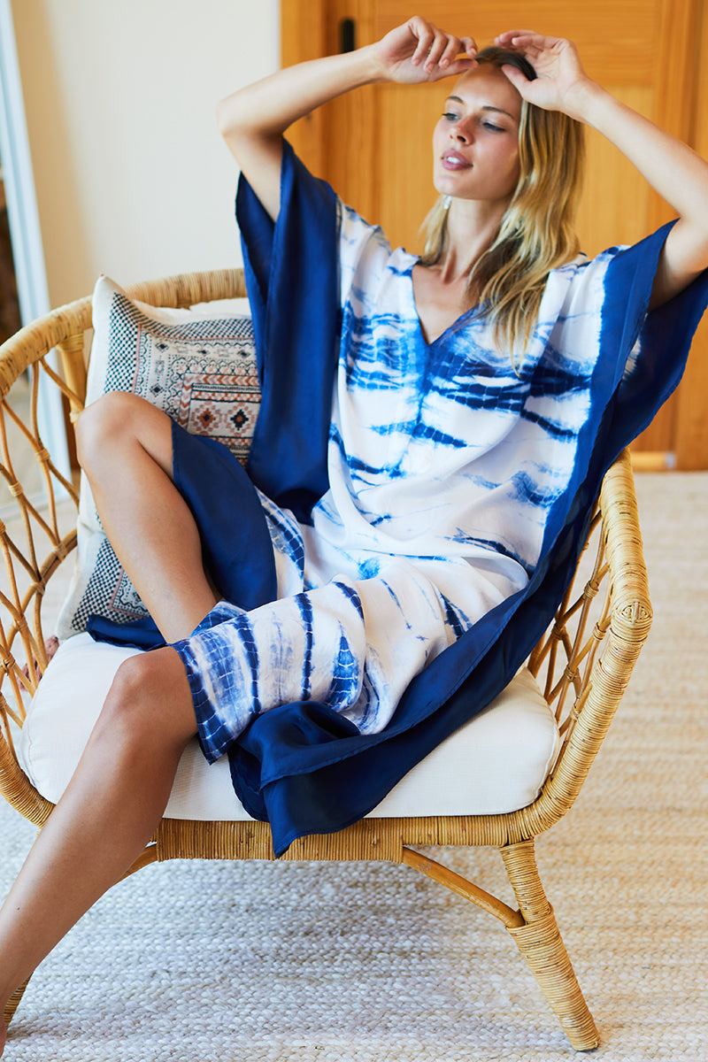 Tie Dye Caftan - Indigo