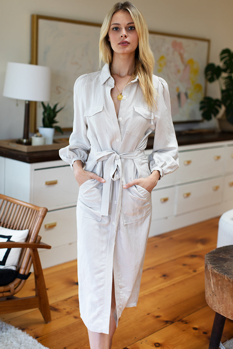 Utility Dress - Sand Linen