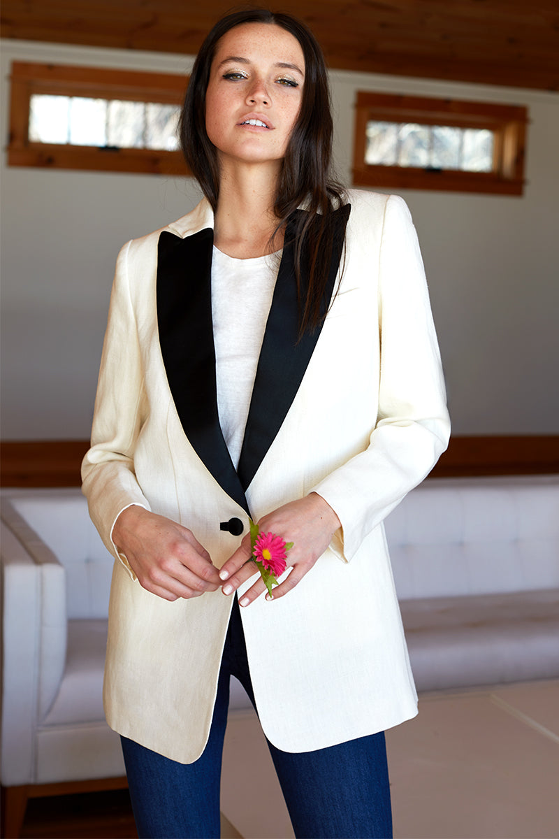 Wingtip 2 Dinner Jacket - Ivory Linen