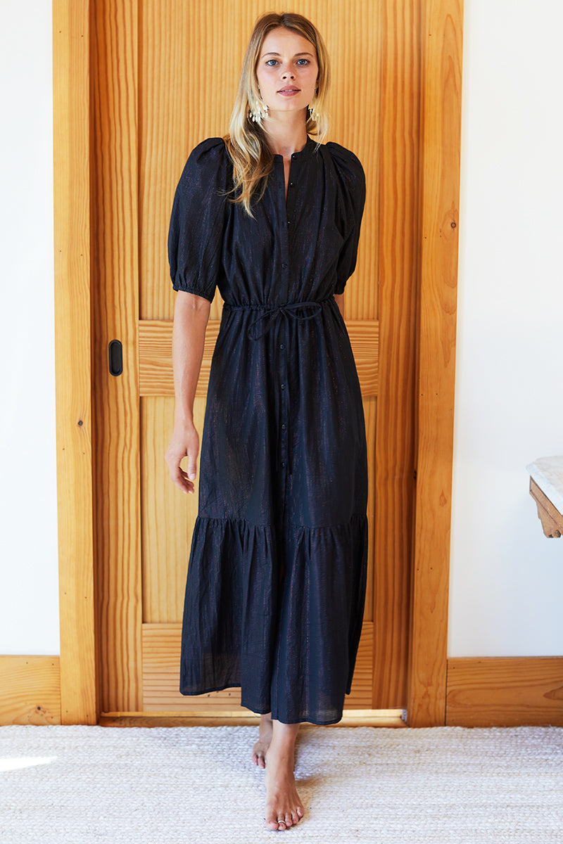 Lucy Dress - Rainbow Black Lurex