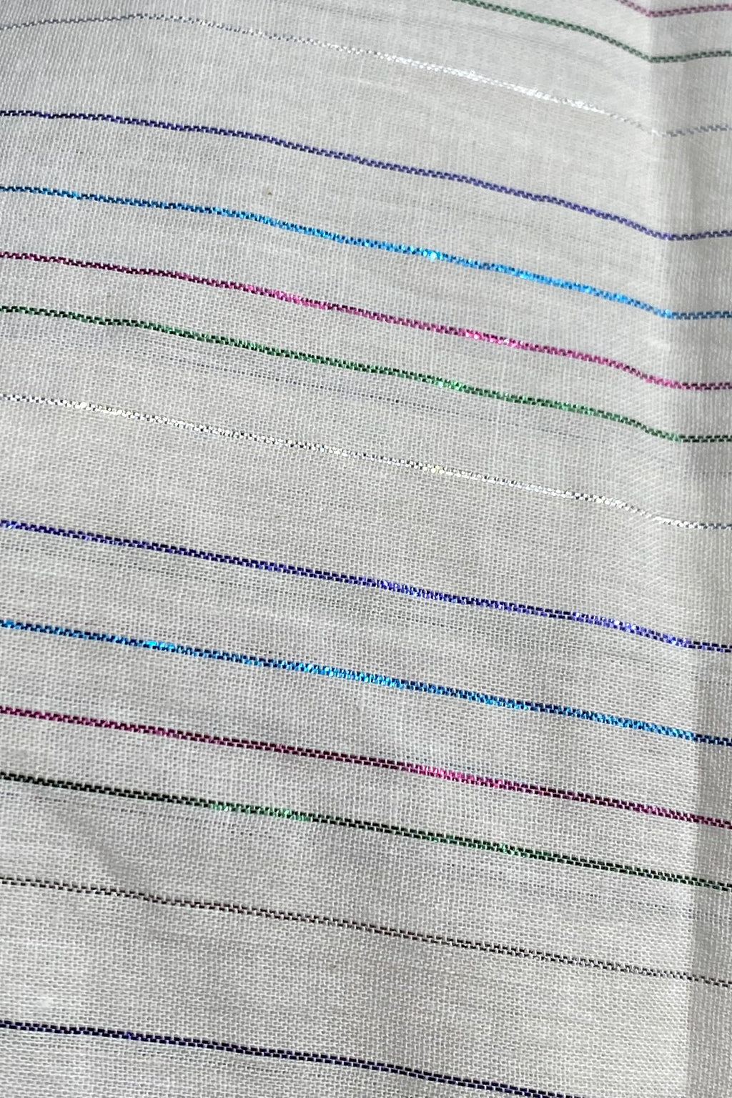 Mandarin Collar Top - Rainbow Ivory Lurex