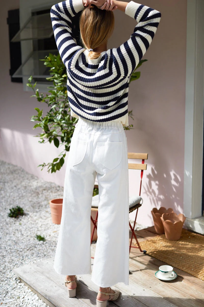 Tulip Crop Flare - Ivory Hemp Organic