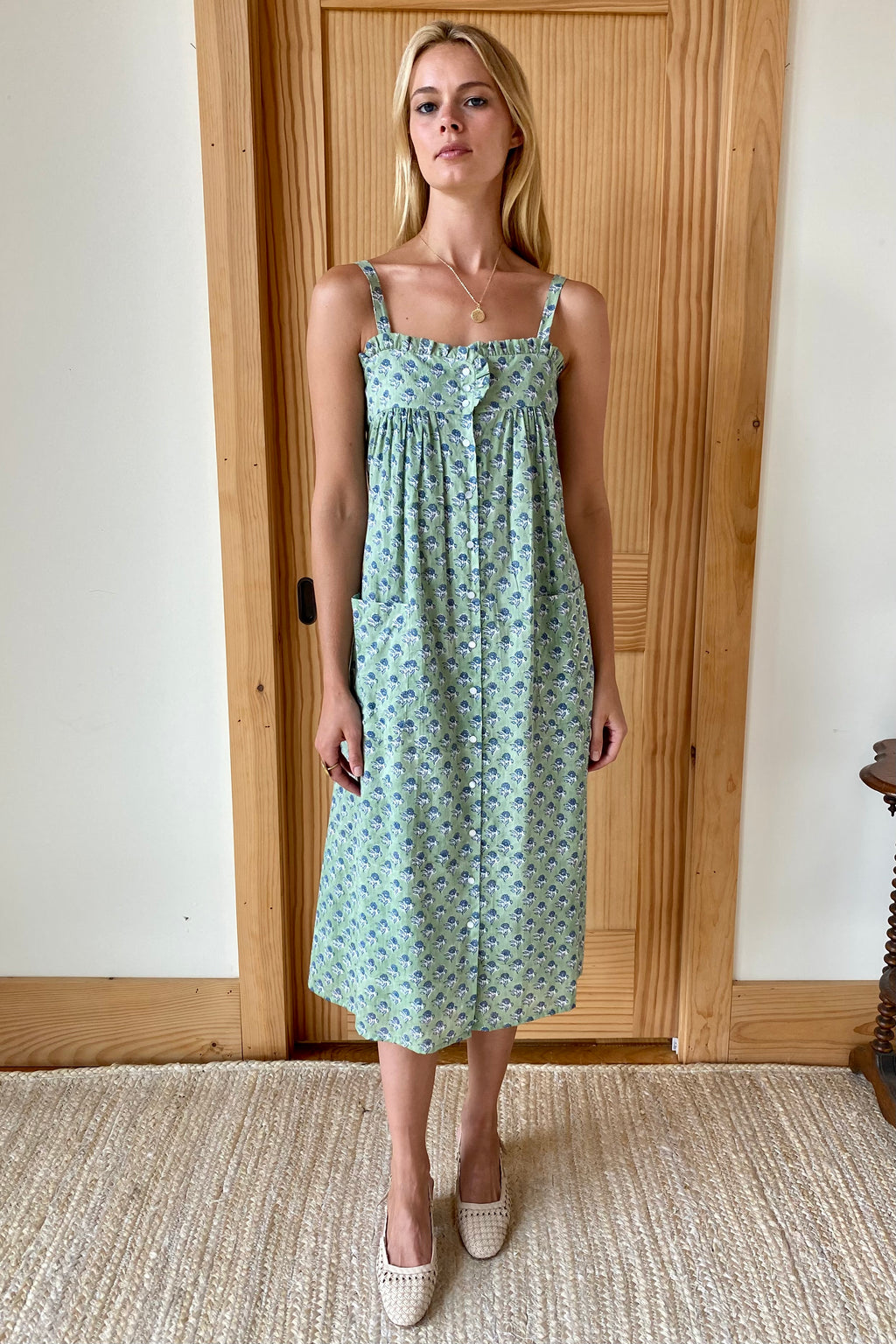 Astrid Midi Dress - Cornflower Kashmir Organic