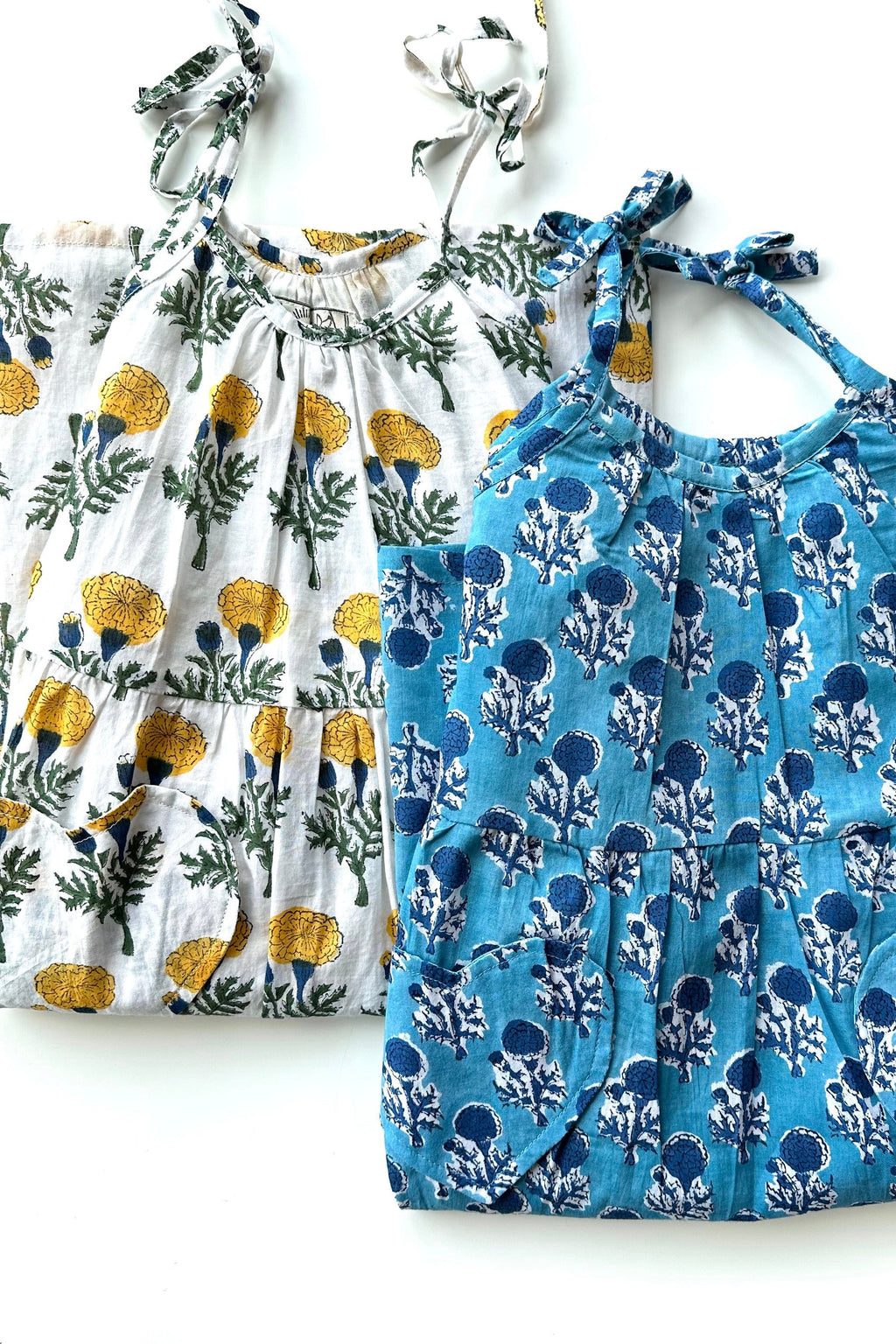 Little Fry Sunshine Dress - Big Marigolds White Organic