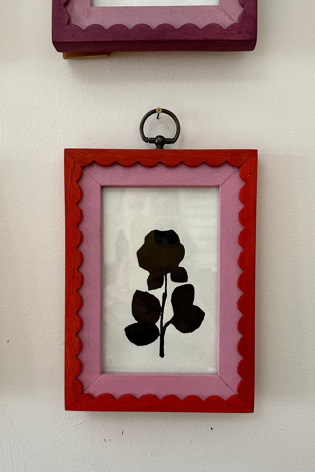 Hand Carved Frame - Rouge