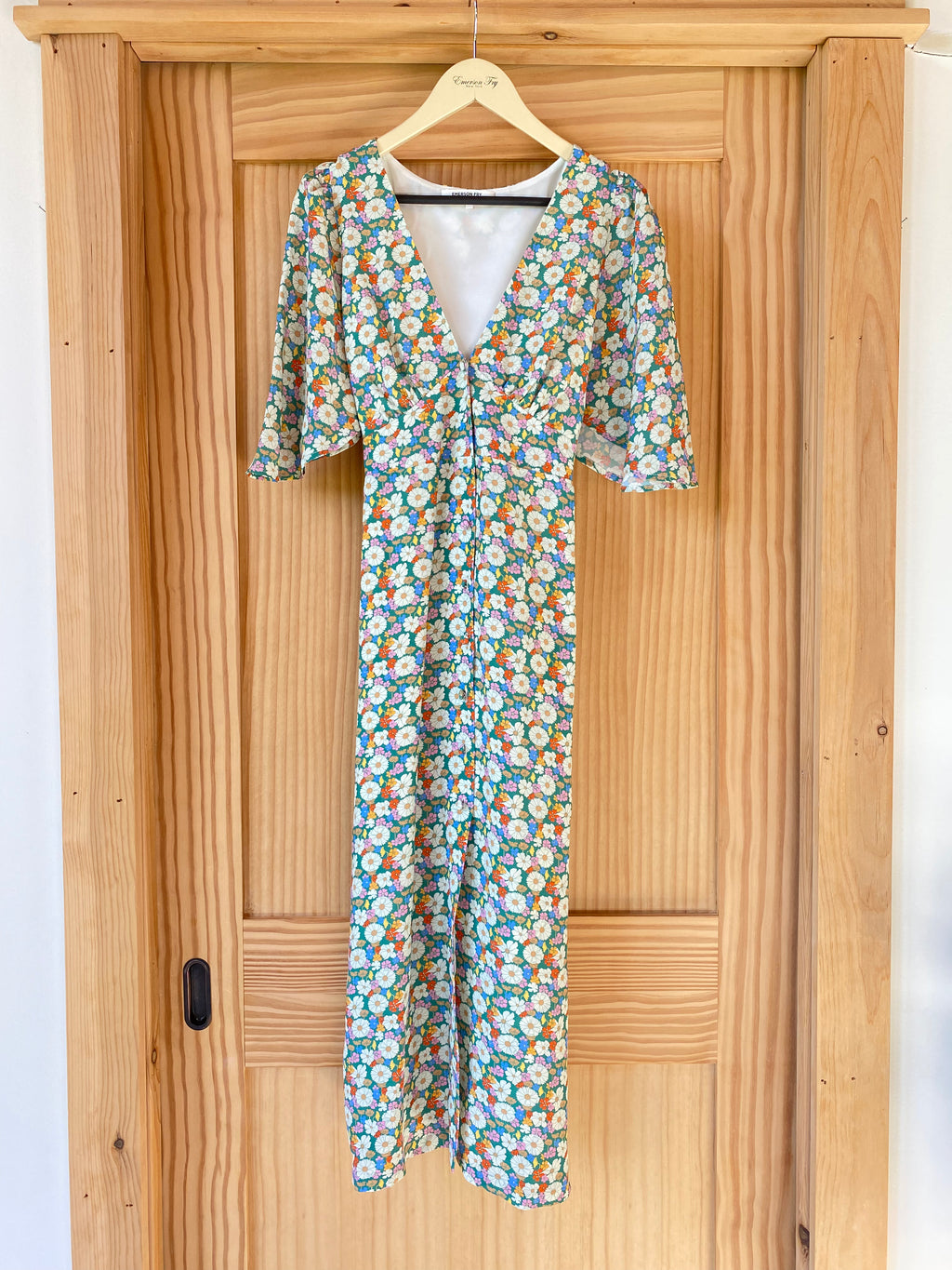 Juney Angel Sleeve Dress - Meadow Flower Print