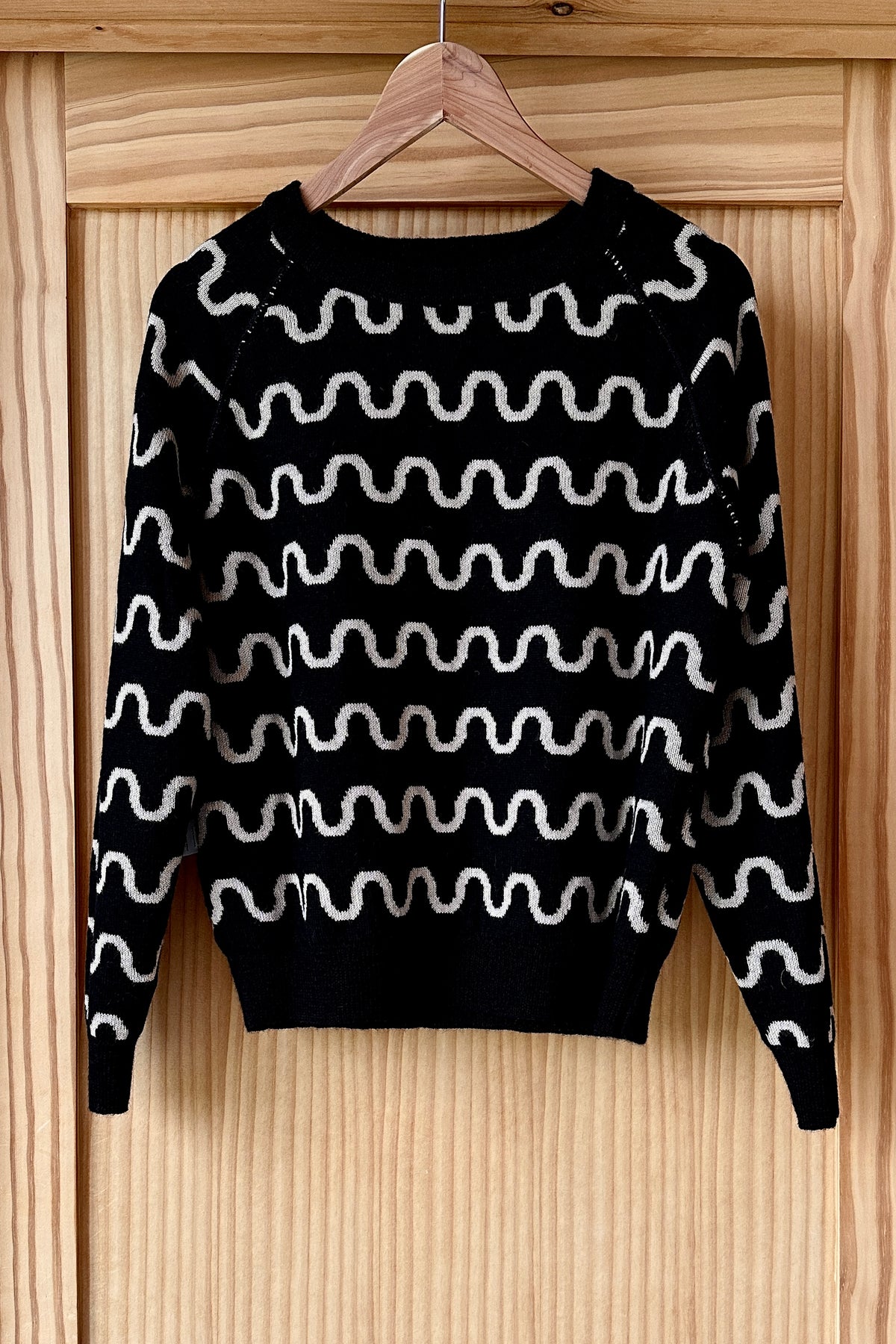 Emerson Sweater - Reversible Loki Stripe Camel + Black Alpaca